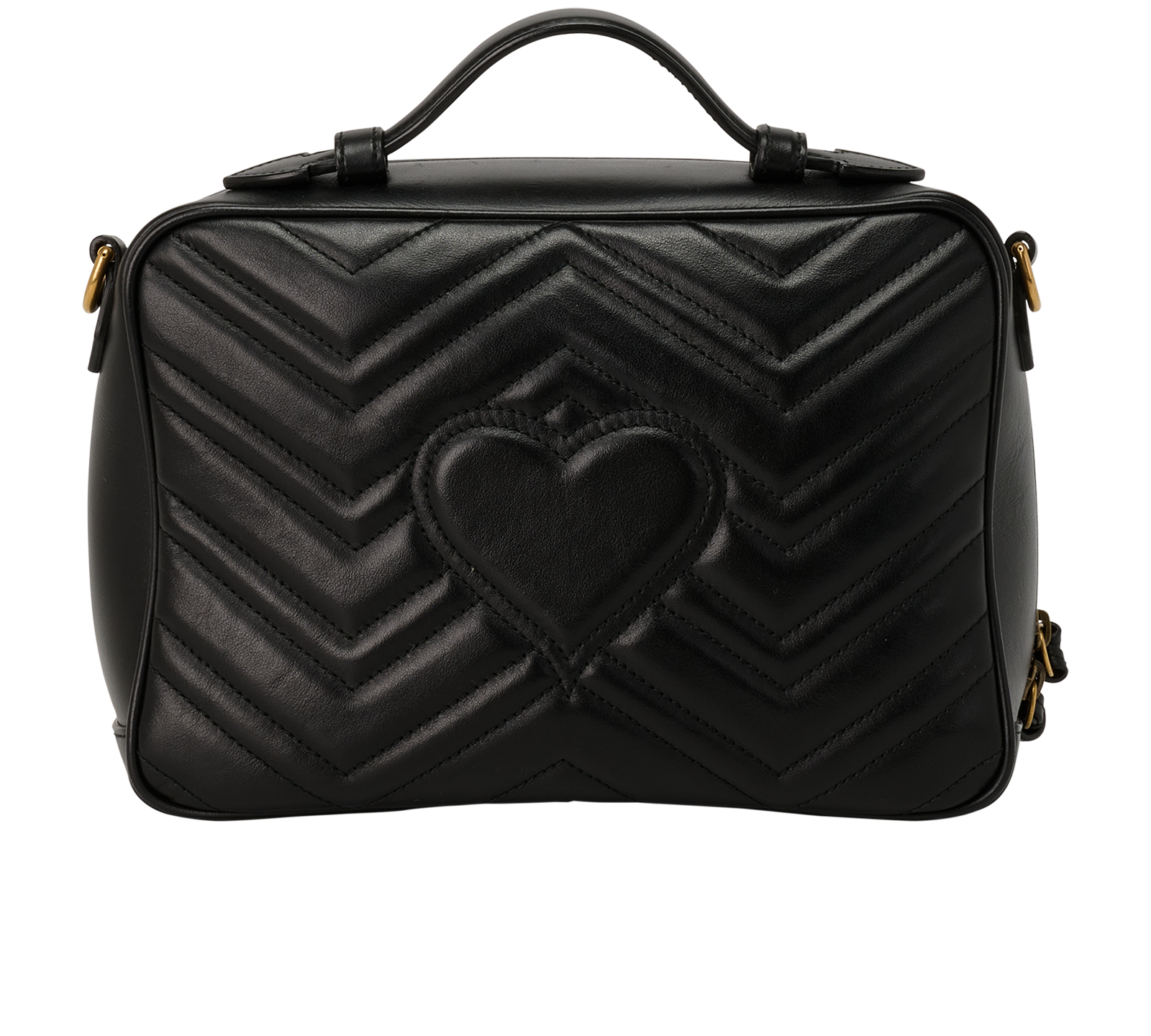 Small GG Marmont Zip Around Camera Bag, &pound;820, Handbags, Black, Leather, Back view
